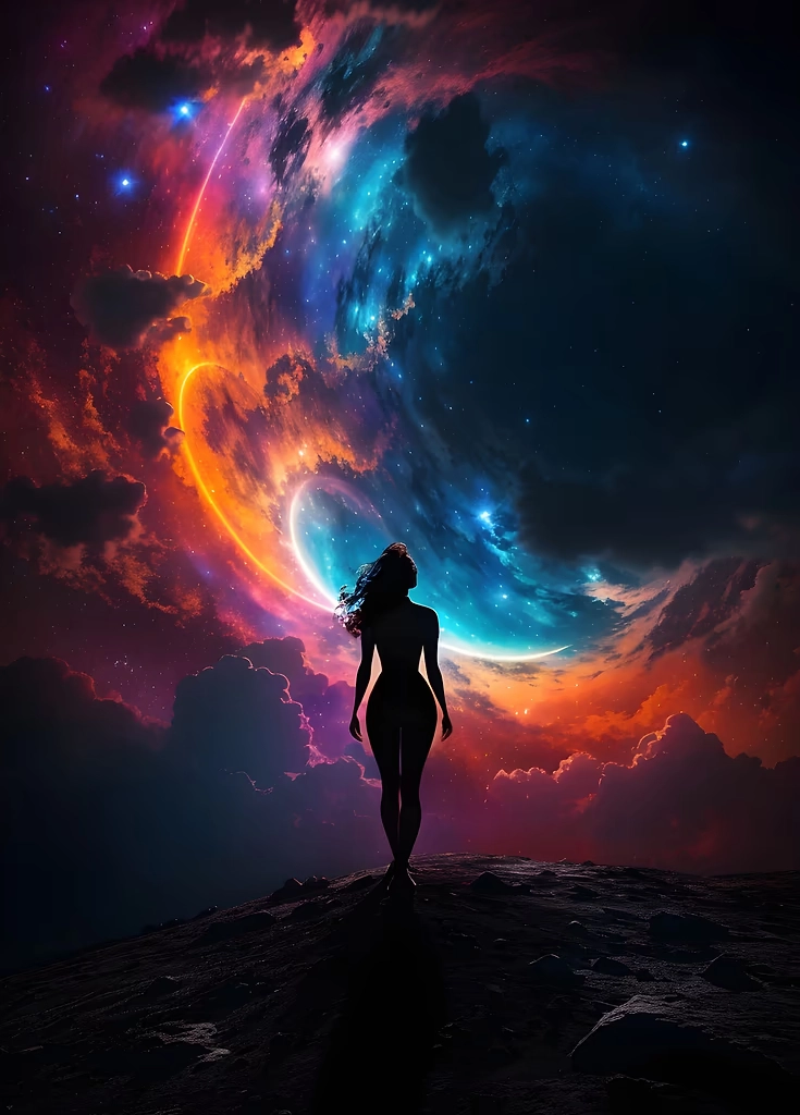 متال پوستر girl and sky